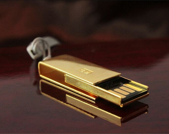 金色迷你U盘—全金属旋转U盘礼品 金色迷你U盘制作工厂