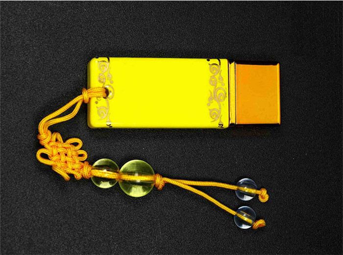 帝王黄陶瓷U盘礼品  高档黄瓷套装优盘生产厂家  黄陶瓷U盘制作工厂