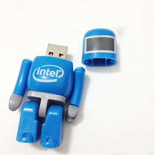 英特尔公司U盘,公司礼品U盘，卡通机器人U盘,intel机器人礼品U盘